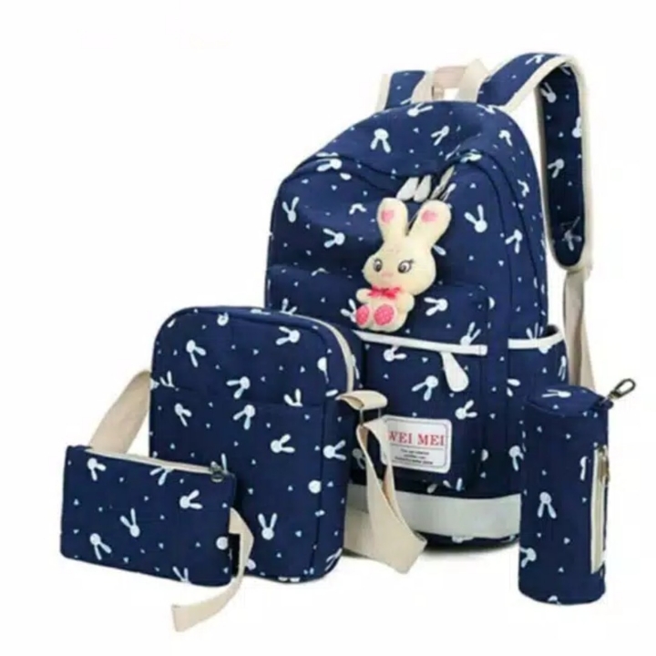 BACKPACK FASHION ZIYA TANPA BONEKA  TEMPAT PENSIL DI GANTI POUCH KEC