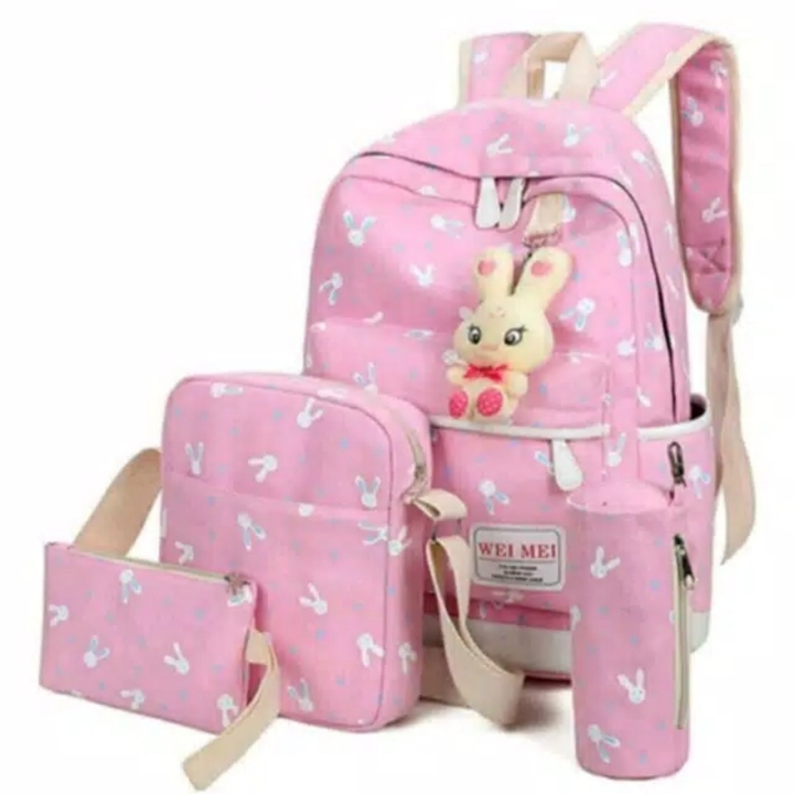 BACKPACK FASHION ZIYA TANPA BONEKA  TEMPAT PENSIL DI GANTI POUCH KEC 2