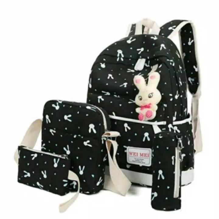 BACKPACK FASHION ZIYA TANPA BONEKA  TEMPAT PENSIL DI GANTI POUCH KEC 3