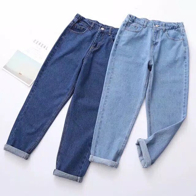 BAGGY JEANS  CELANA JEAN PLAIN BOYFRIEND