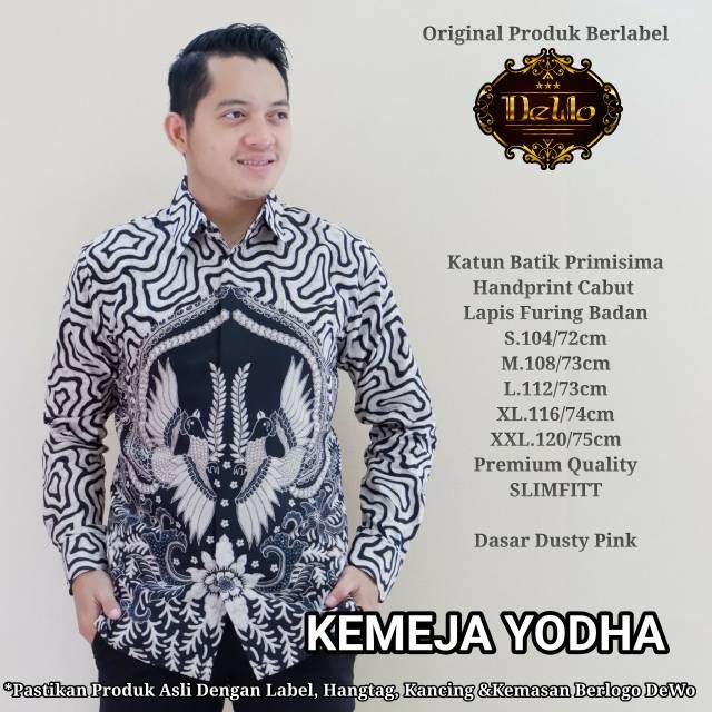 BAJU BATIK LENGAN PANJANG YODHA SEKAR YUDHISTIRA MERK DEWO PER UNI