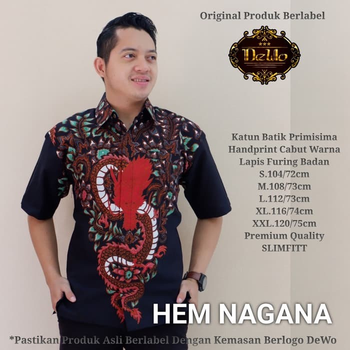 BAJU BATIK LENGAN PENDEK NAGANARYUNAGAMERAK MERK DEWO PER UNIT