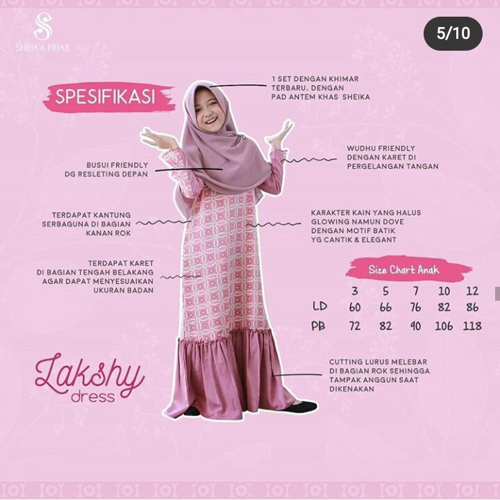 BAJU GAMIS SYAREE UK 7-10 MERK LAKSHY PER UNIT 2