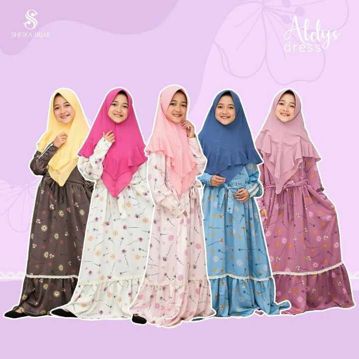 BAJU GAMIS SYAREE UK 3-5-7-10-12 MERK ALDYS PER UNIT 2