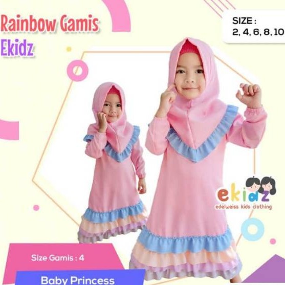 BAJU RAINBOW GAMIS UK 246810 MERK EKIDS PER UNIT