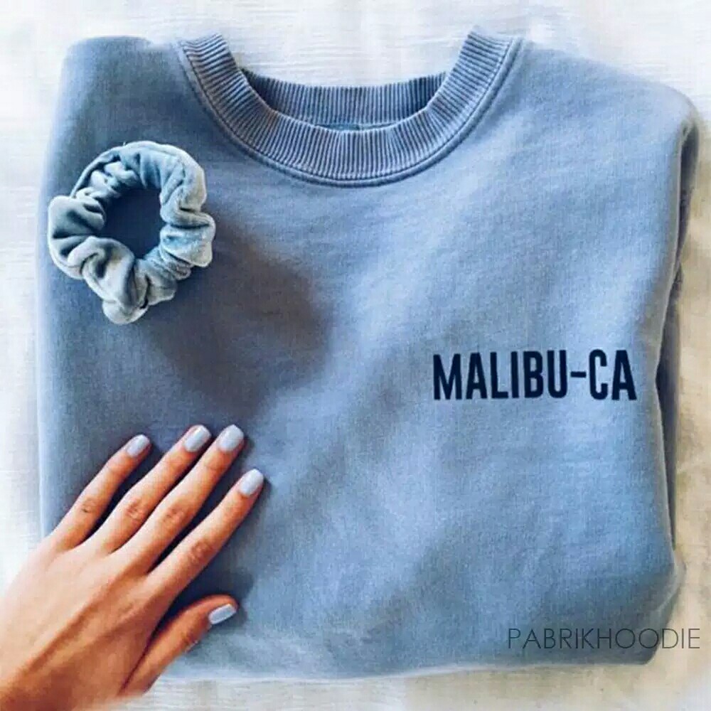 BAYAR DITEMPAT  JAKET BASIC SWEATER CUSTOM MALIBU CA M -X