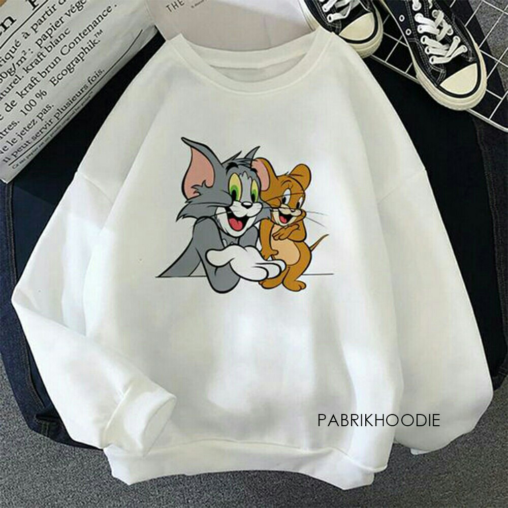 BAYAR DITEMPAT  JAKET BASIC SWEATER CUSTOM TOM AND JERRY