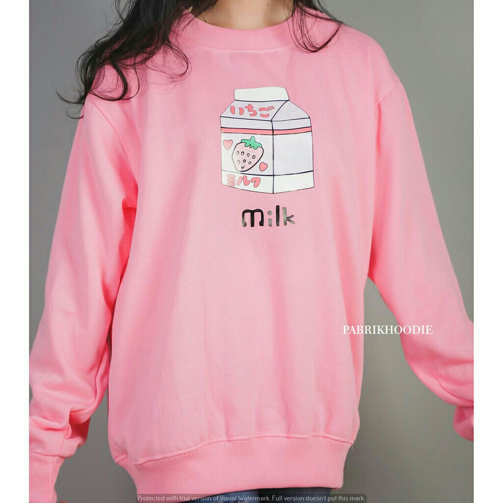 BAYAR DITEMPAT  JAKET BASIC SWEATER MILK JAPAN SIZE M - X 2