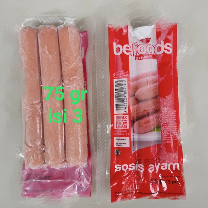 BELFOODS UENAK SOSIS AYAM 75GR 2