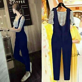 BJA JUMPSUIT STRIPE LOLA PANJANG  NAVY