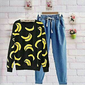 BJA SET DENIM BANANA