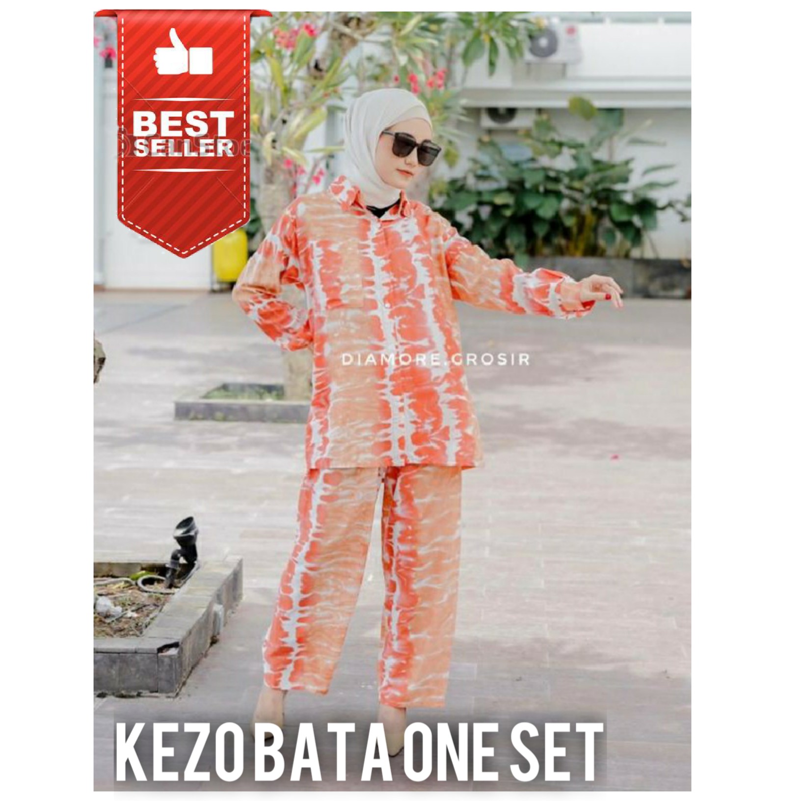 BLOOMS DAILY ONE SET  TIE DYE ONE SET RAYON  STELAN WANITA 4