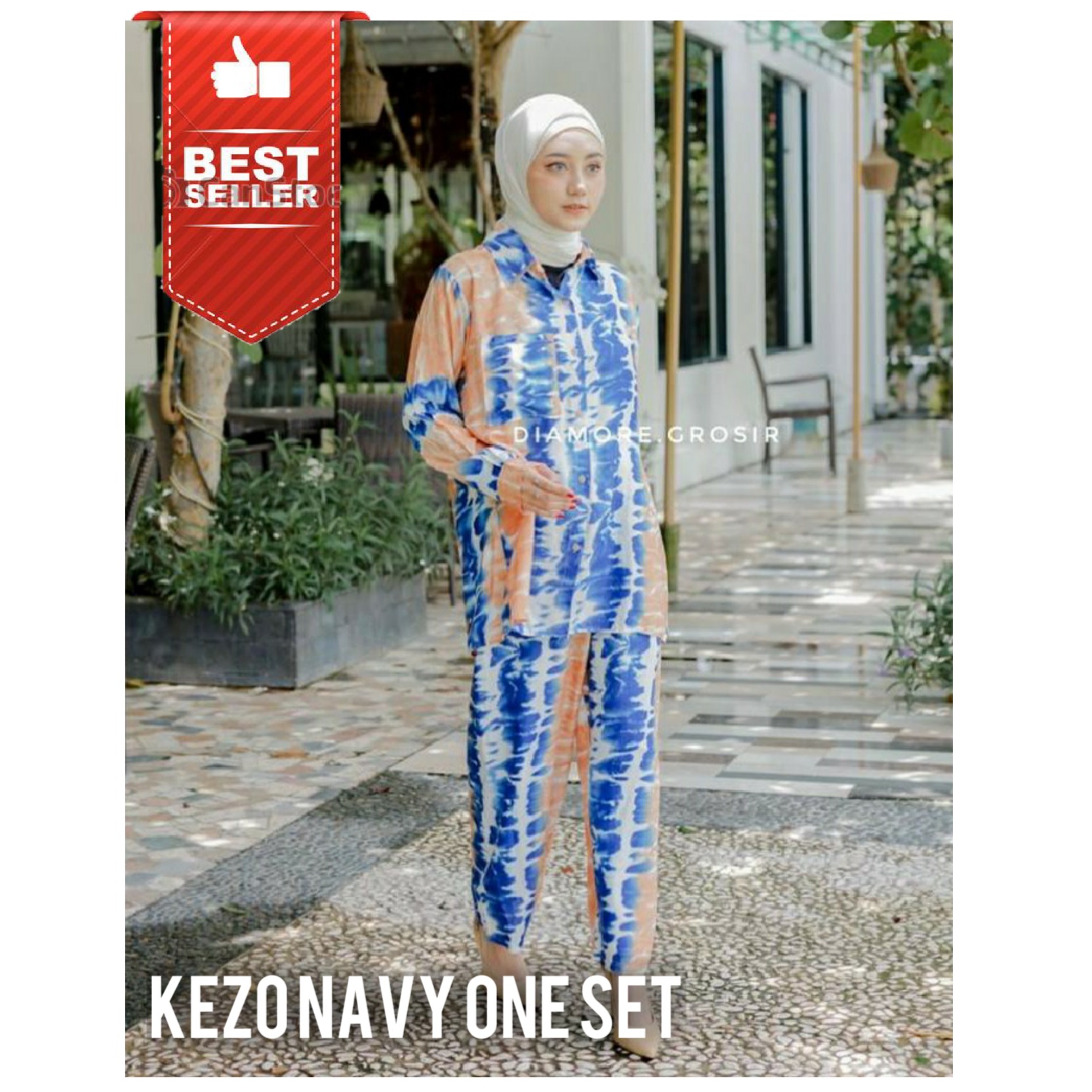 BLOOMS DAILY ONE SET  TIE DYE ONE SET RAYON  STELAN WANITA 5