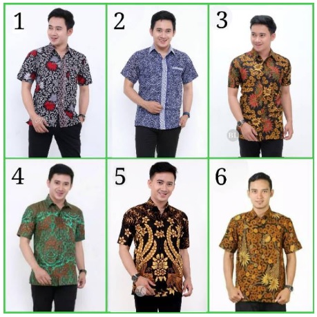 BSWART Batik HRB026 Kenongo Hem Pendek Padi Pekalongan M L XL