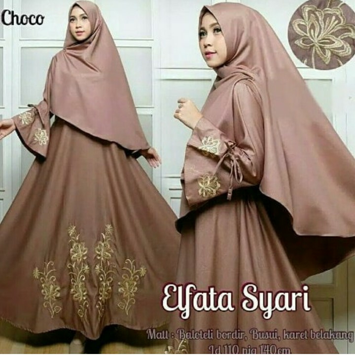 BUSANA MUSLIM ELFATA SYARI - WARNA BROWN