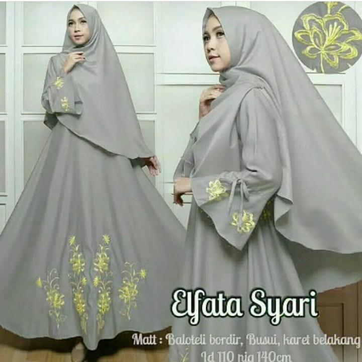 BUSANA MUSLIM ELFATA SYARI - WARNA SILVER