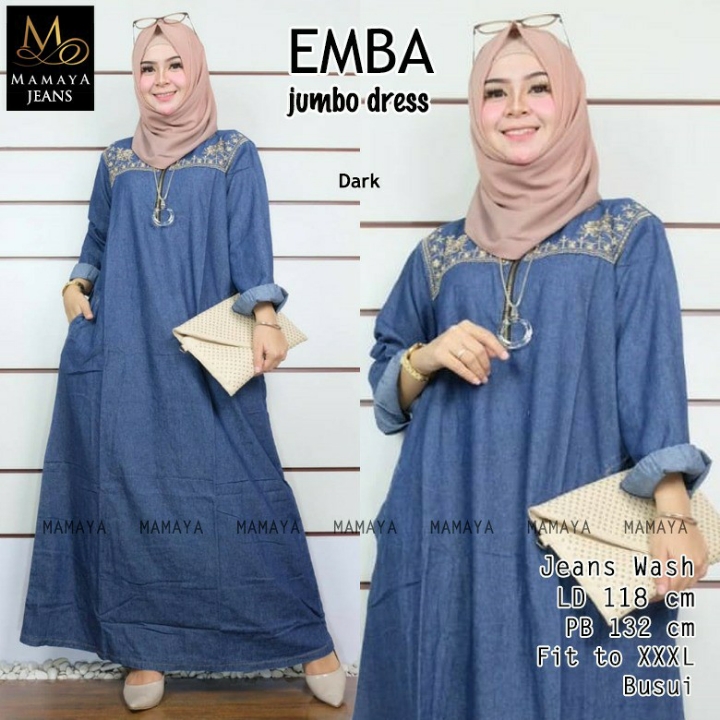 BUSANA MUSLIM EMBA JUMBO DRESS