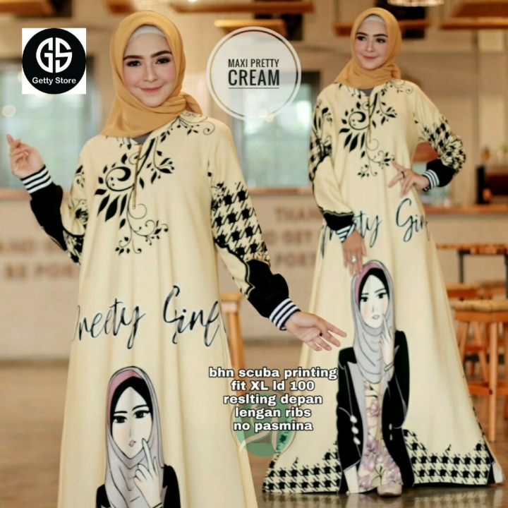 BUSANA MUSLIM MAXI PRETTY CREAM