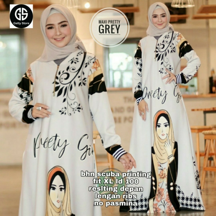 BUSANA MUSLIM MAXI PRETTY GREY