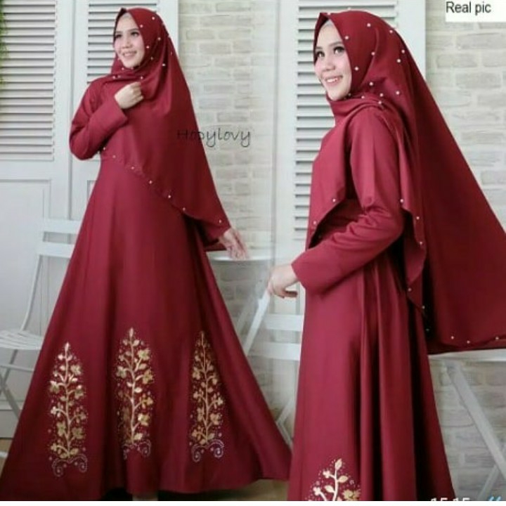 BUSANA MUSLIM THALIA - WARNA MARUN