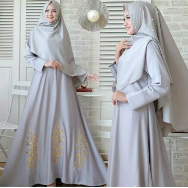 BUSANA MUSLIM THALIA - WARNA SILVER