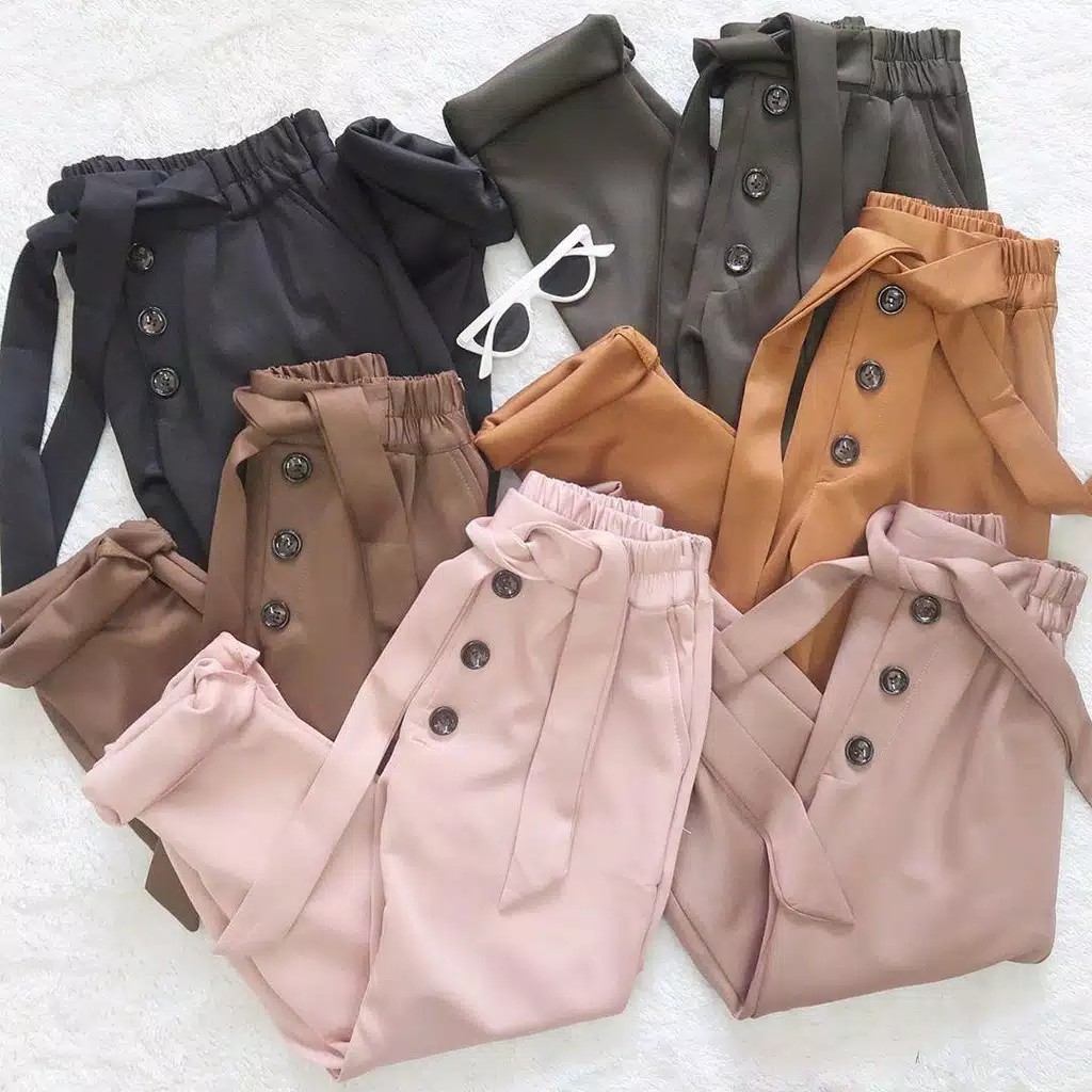 BUTTON PANTS CELANA BAHAN