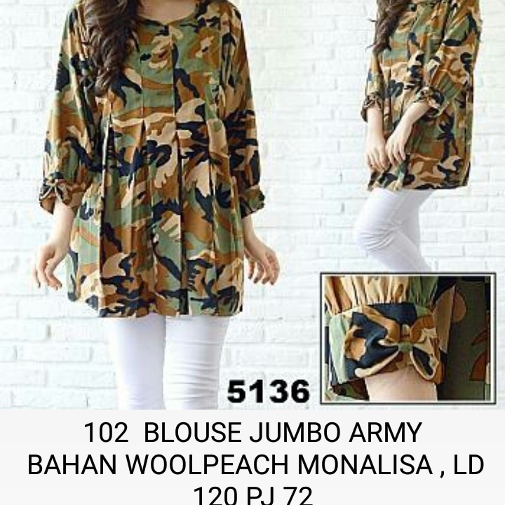 Baju 102  BLOUSE JUMBO ARMY