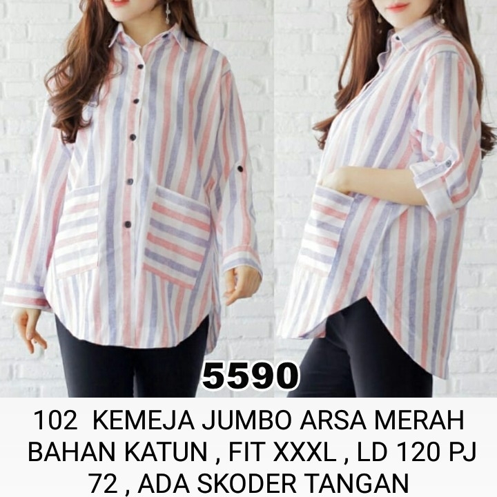 Baju 102  KEMEJA JUMBO ARSA BIRU