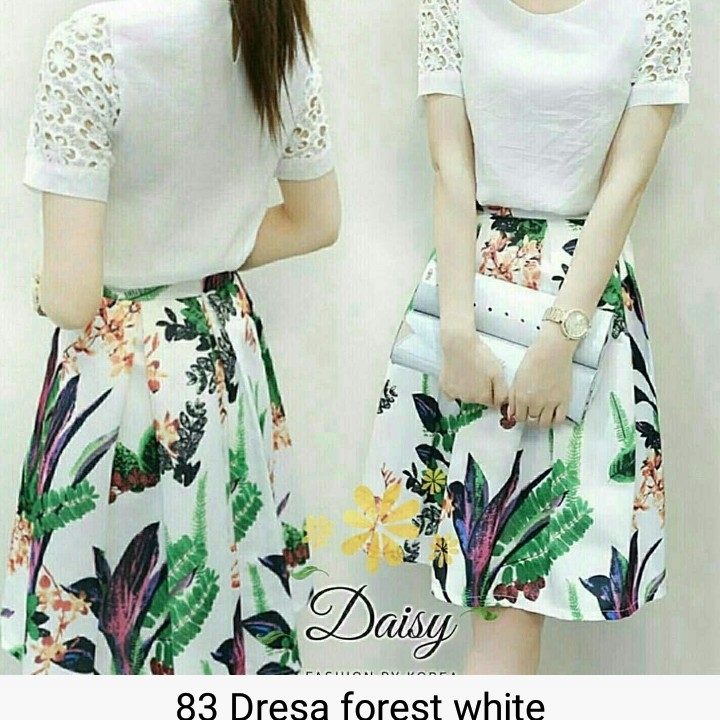 Baju 83 Dresa forest white 