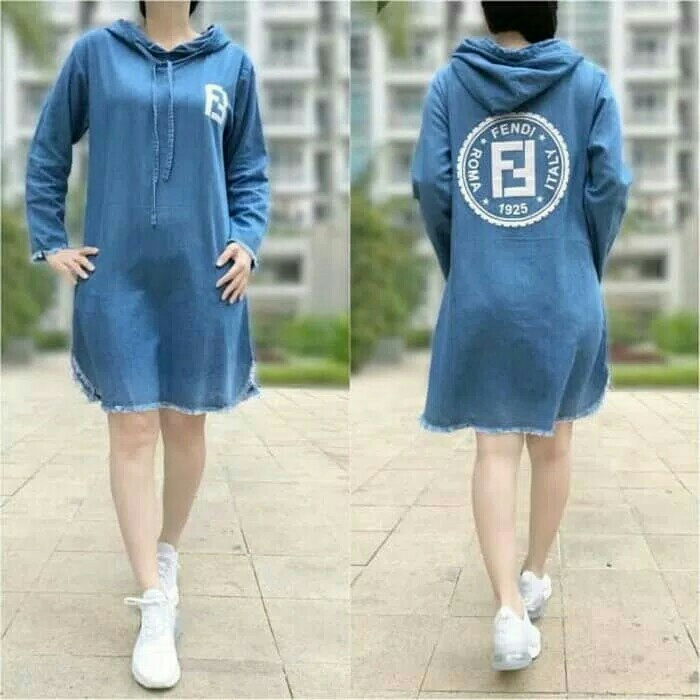 Baju Dress Rok Tunik Kemeja Kancing Hoodie