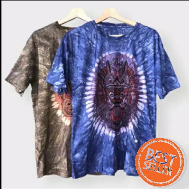 Baju Kaos Motif Barong Oval Khas Bali TIE DYE