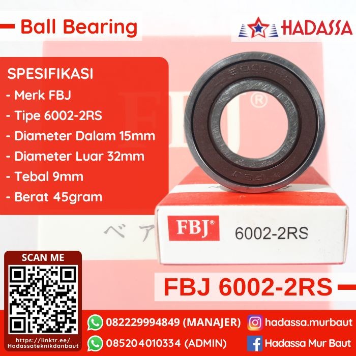 Ball Bearing FBJ 6002-2RS