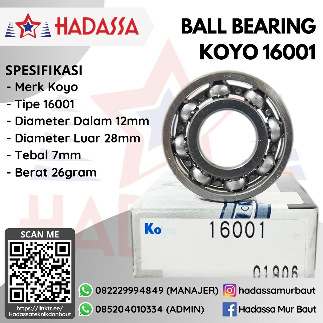 Ball Bearing Koyo 16001