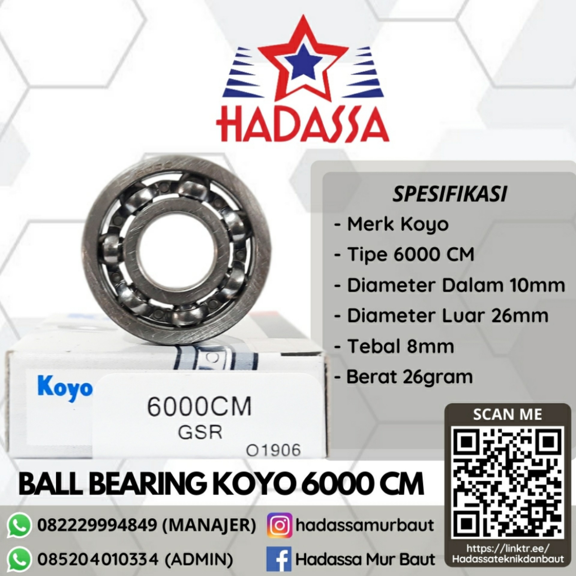 Ball Bearing Koyo 6000 CM