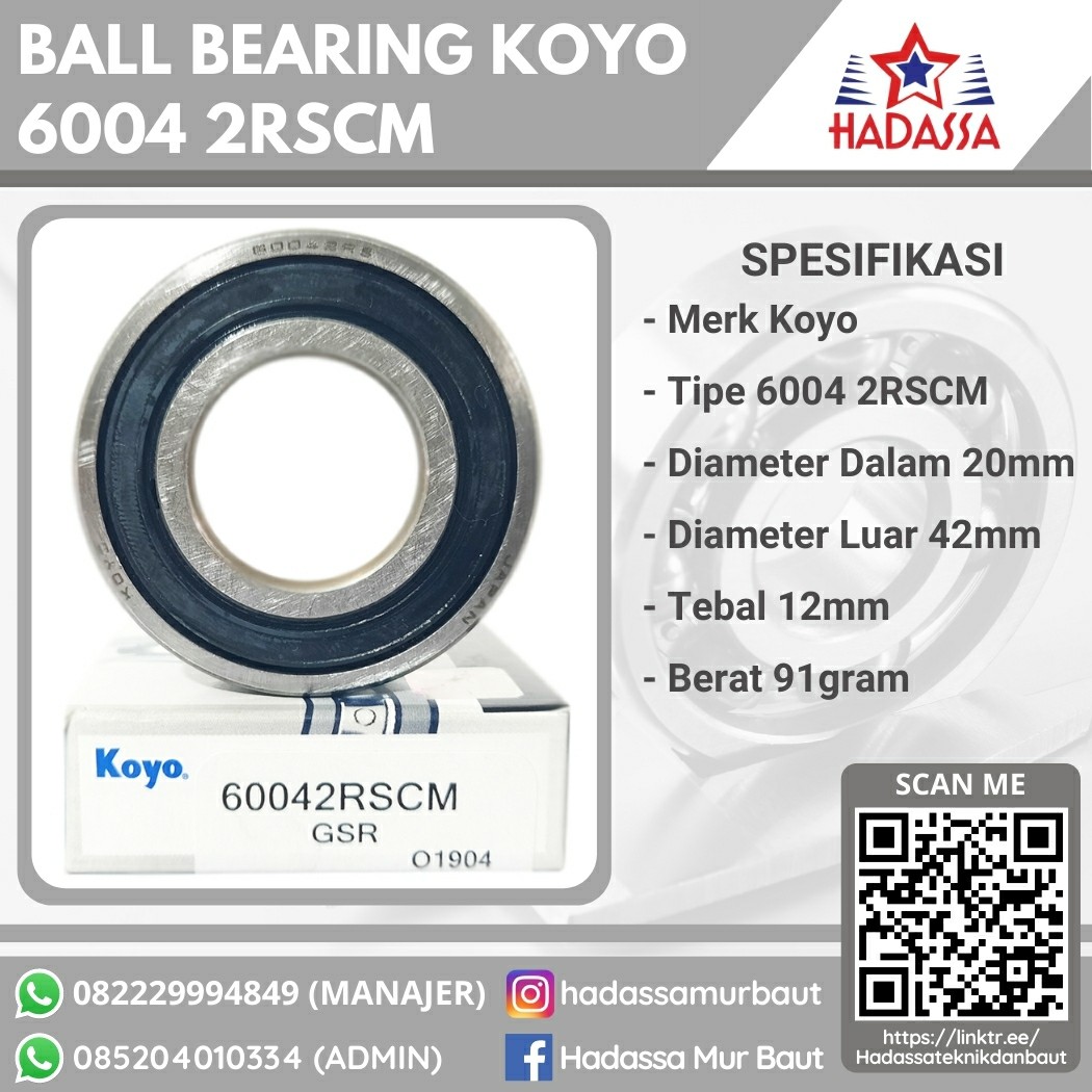 Ball Bearing Koyo 6004 2RSCM