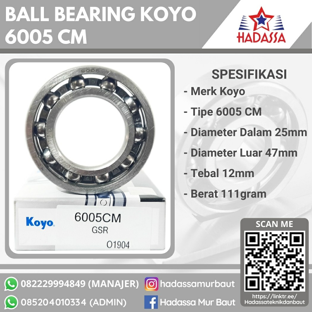 Ball Bearing Koyo 6005 CM