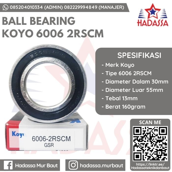 Ball Bearing Koyo 6006 2RSCM