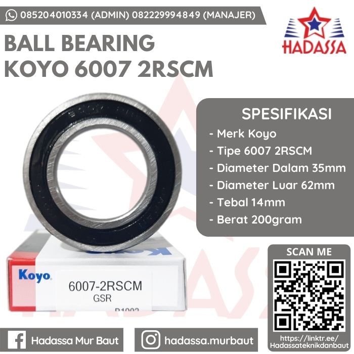 Ball Bearing Koyo 6007 2RSCM