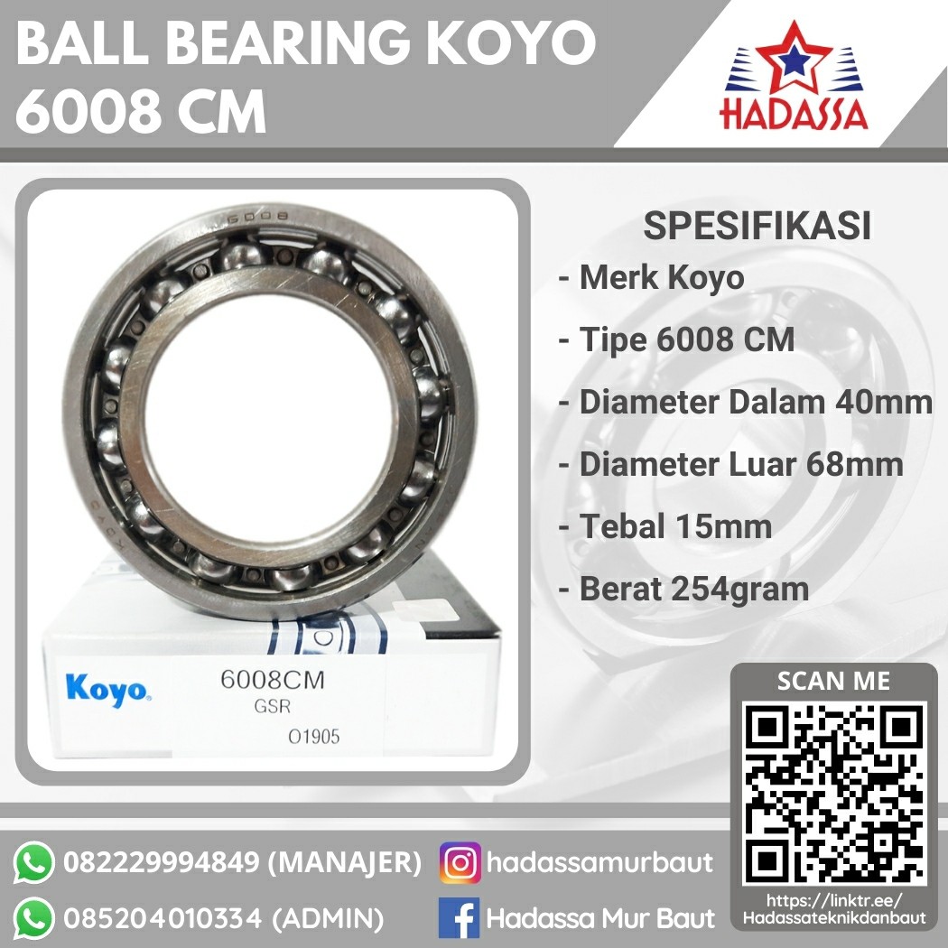 Ball Bearing Koyo 6008 CM