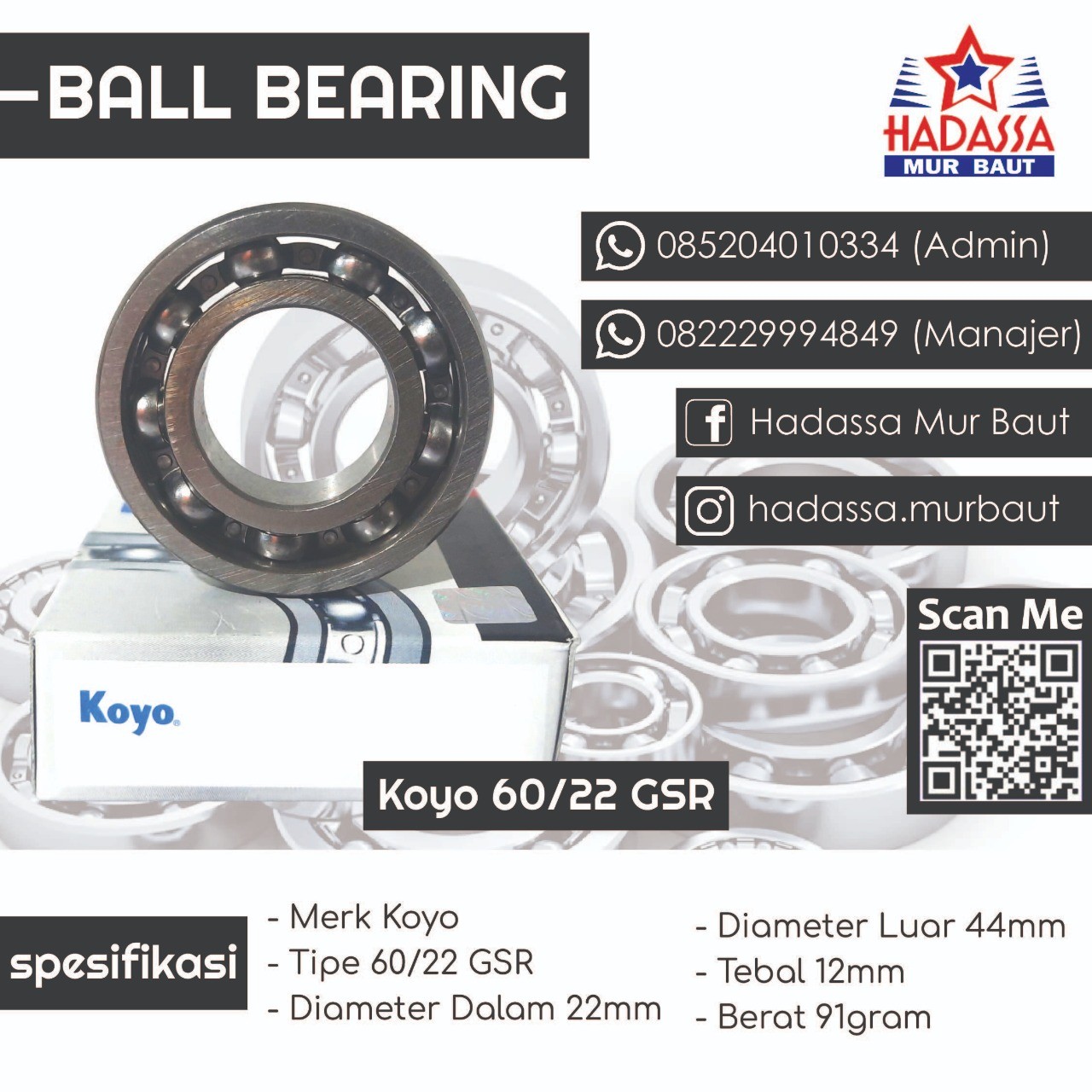 Ball Bearing Koyo 60per22 GSR