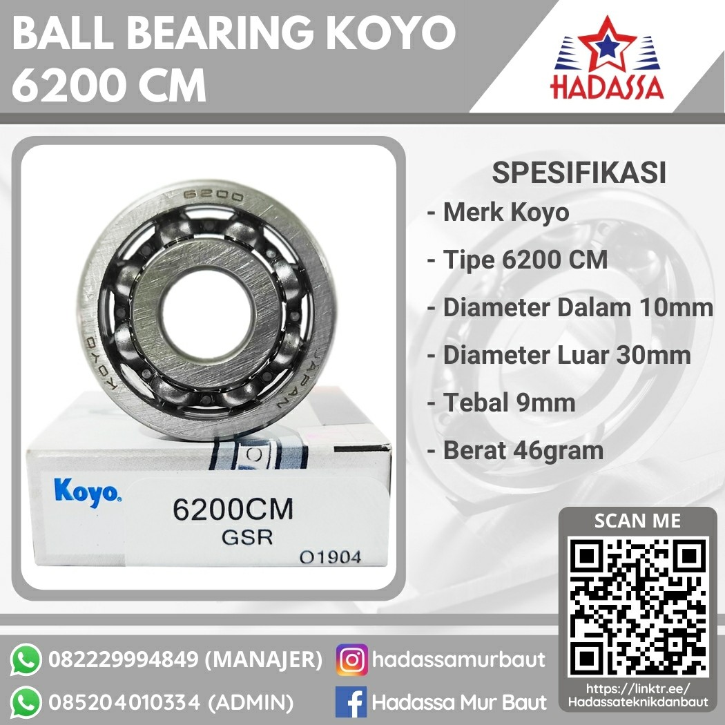 Ball Bearing Koyo 6200 CM