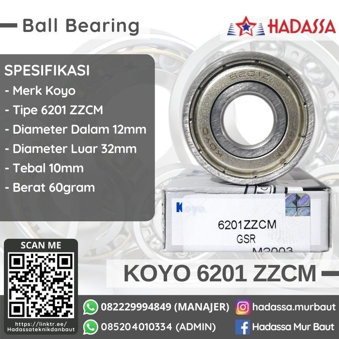 Ball Bearing Koyo 6201 ZZCM