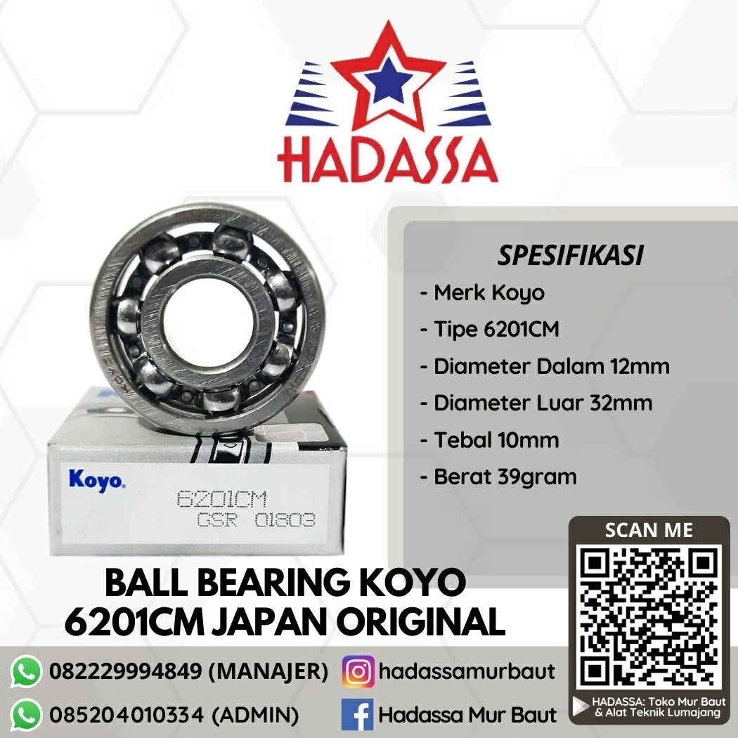 Ball Bearing Koyo 6201CM Japan Original