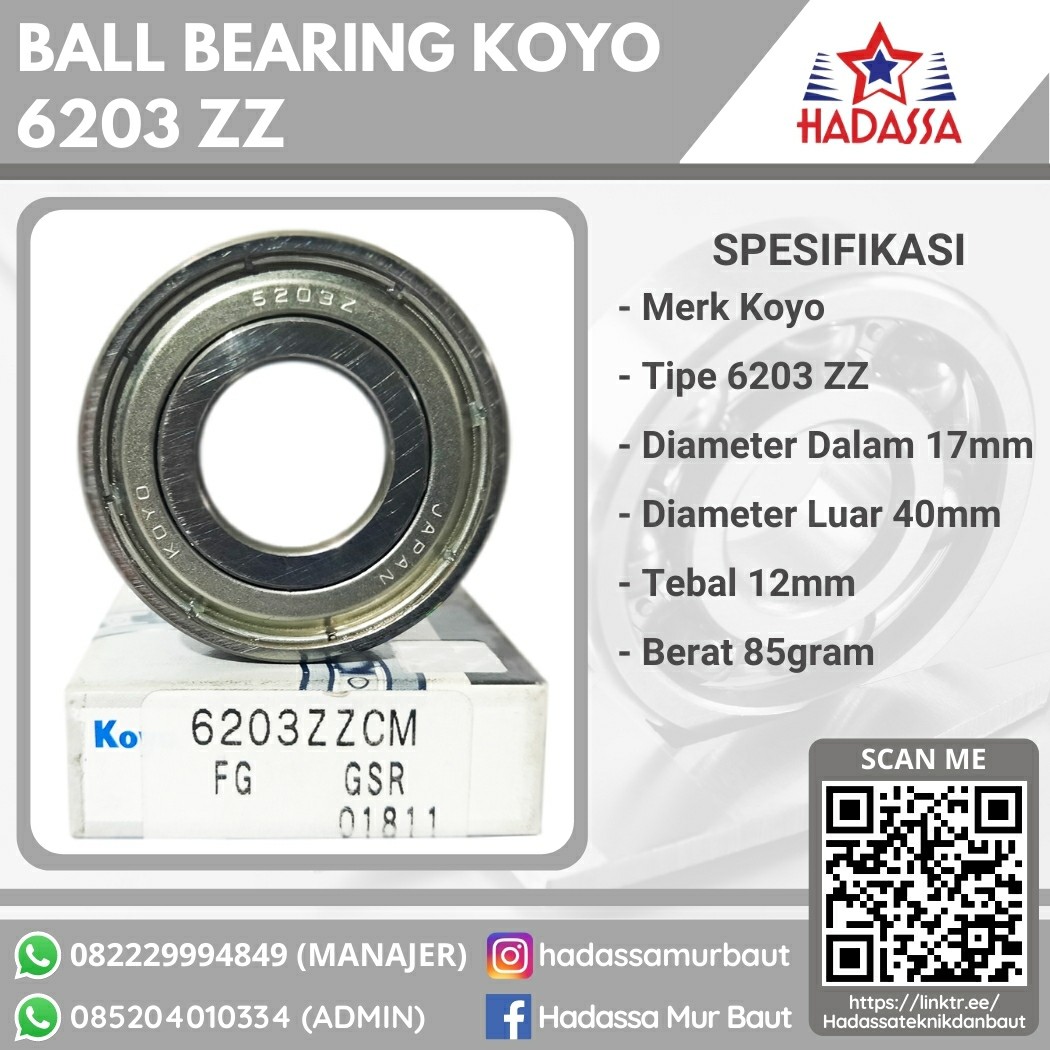 Ball Bearing Koyo 6203 ZZ