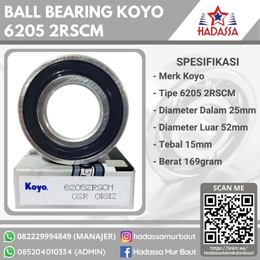 Ball Bearing Koyo 6205 2RSCM