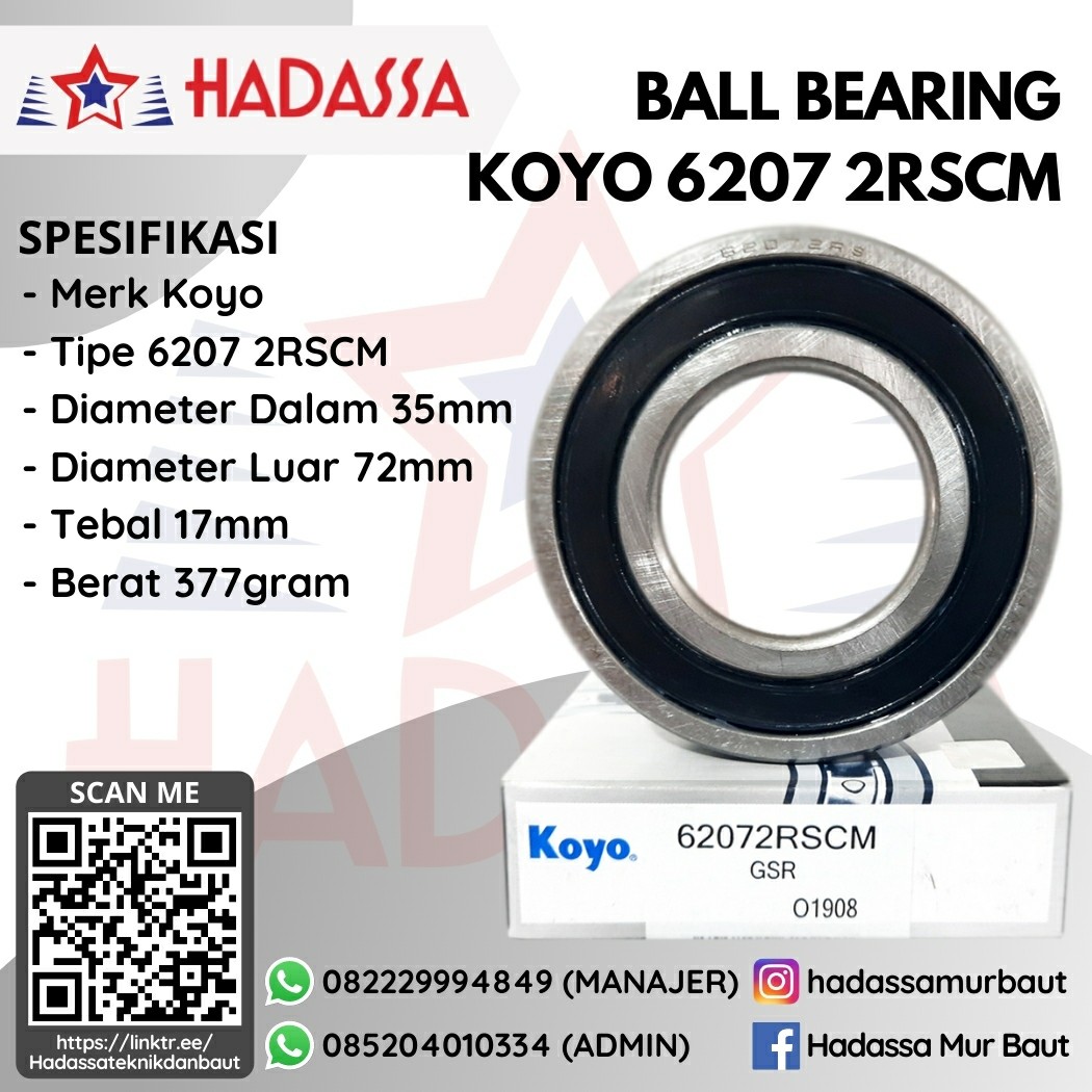 Ball Bearing Koyo 6207 2RSCM