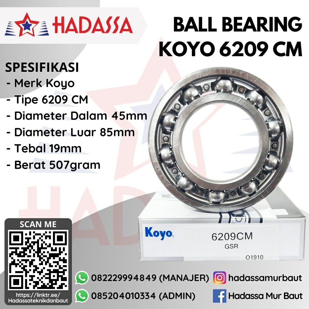 Ball Bearing Koyo 6209 CM