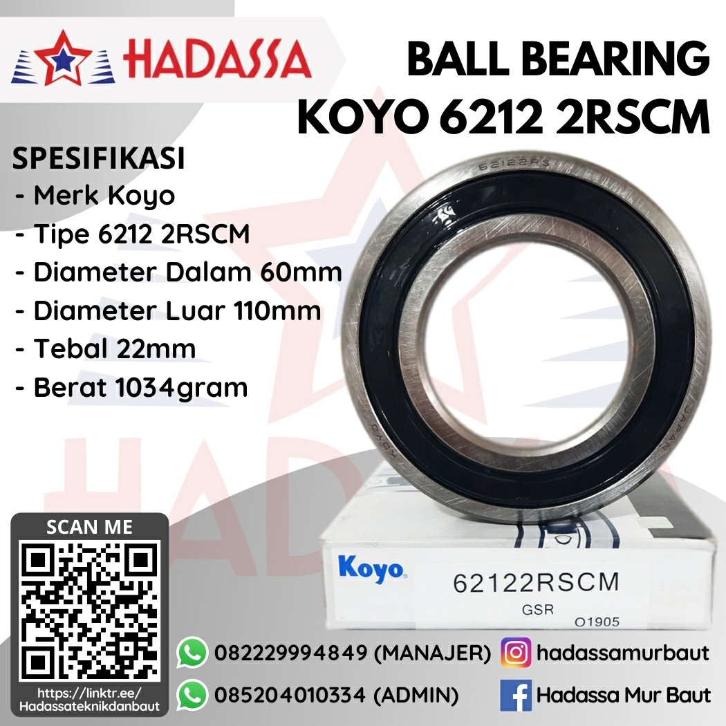 Ball Bearing Koyo 6212 2RSCM