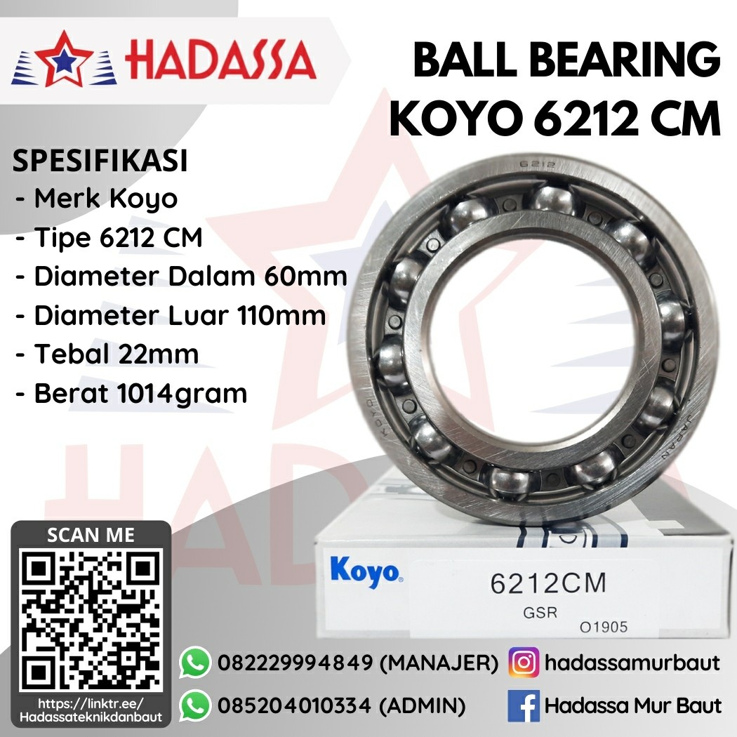 Ball Bearing Koyo 6212 CM