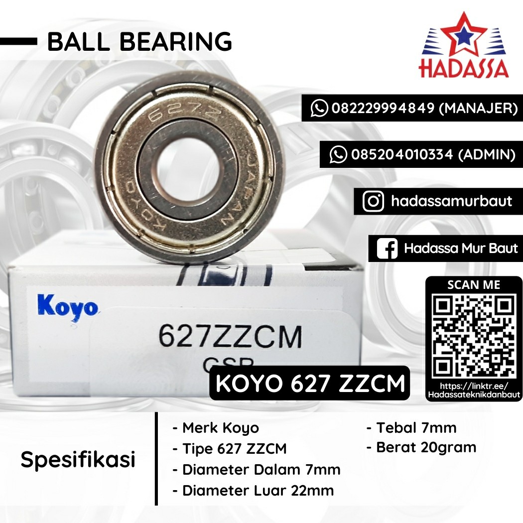 Ball Bearing Koyo 627 ZZCM